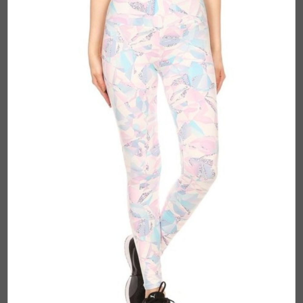 Brushed Pastel Kaleidoscope Sport Leggings - Picture 3 of 5